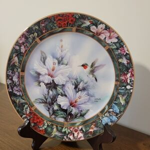 "The Ruby-throated Hummingbird" Decorative Plate By Lena Liu